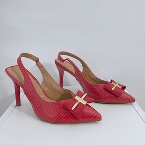 [Vizzano] Red sling back pointed toe heel. Size 7.